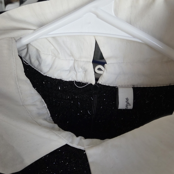 Black Sleeveless Dress with White Collar - Picture 10 of 11